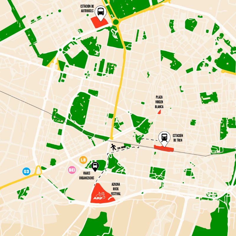 Mapa de Cómo Llegar al festival Azkena Rock.