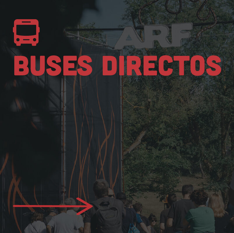 Botón para ver la información sobre buses directos al festival ARF 2025